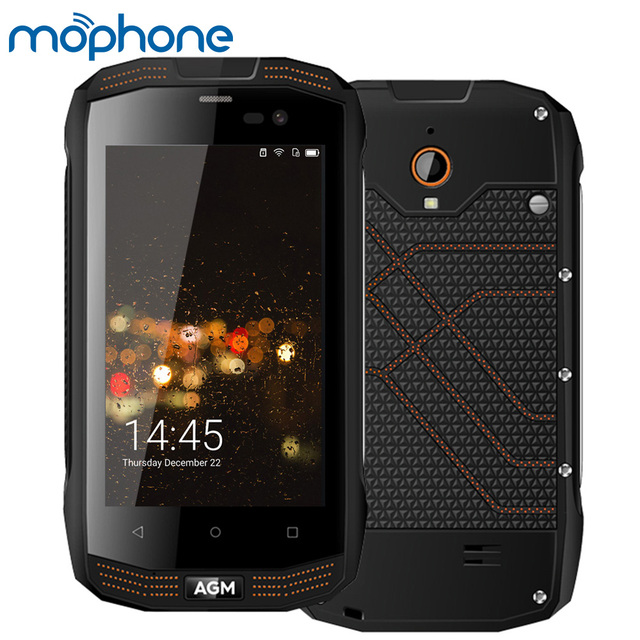 AGM A2 Tri-proof Smartphone 4G Phone 4.0" Qualcomm MSM8909 Quad Core 2GB+16GB 2.0MP+8.0MP Cameras 2600mAh Battery Mobile Phone
