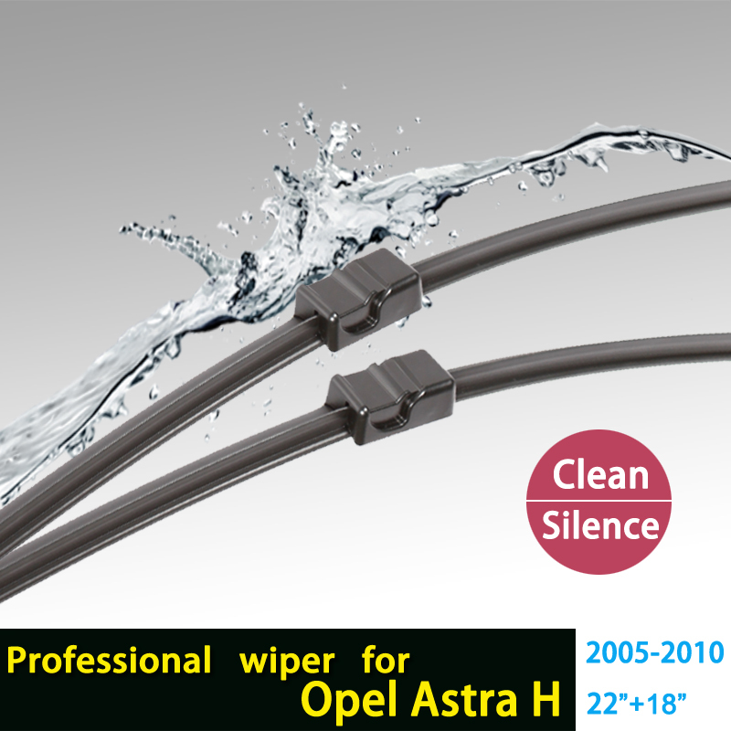 Image of Car windshield wiper blade for Opel Astra H, 22"+18", natural rubber, bracketless, car accessories