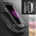 New Hybrid 360 All round Matte Anti knock PC Hard Case Tempered Glass Cover For iPhone