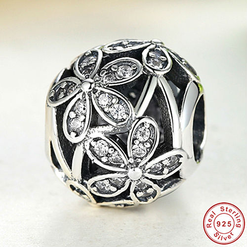 Image of 14 Style Original 925 Sterling Silver World,Daisy,Family,Heart Clear CZ Beads Charm Fit Pandora Bracelet Bangle Jewelry Making