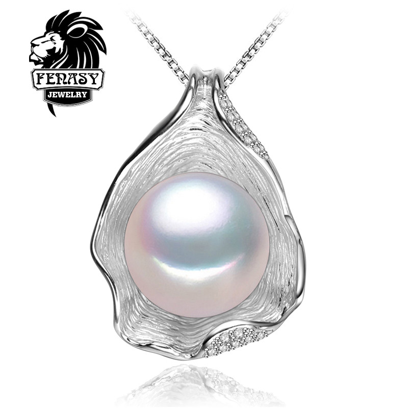 Image of FENASY Pearl Jewelry,Genuine natural Pearl Pendant Necklace,Freshwater Pearl Silver Choker Necklace Women 2015 new Pearl Pendant