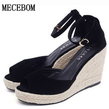 Superior Qality Summer style comfortable Bohemian Wedges Women sandals for Lady shoes high platform open toe flip flops