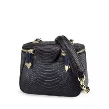 2015 New Style Fashion snake skin PU leather messenger bags women handbag designer brand high quality