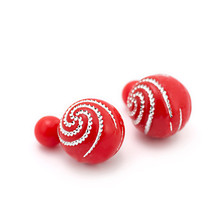 Newest Fashion Jewelry Simulated Ball Pearl Double Sides Stud Earrings Shinning Crystal Dot For Women Accessories Brincos