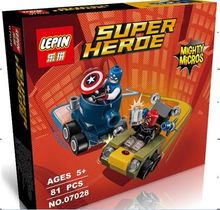 LEPIN 07028 DC Hero Mighty Micros Series Captain America/Red Skull Minifigures Building Block Toys Classic Movie Decoration Gift