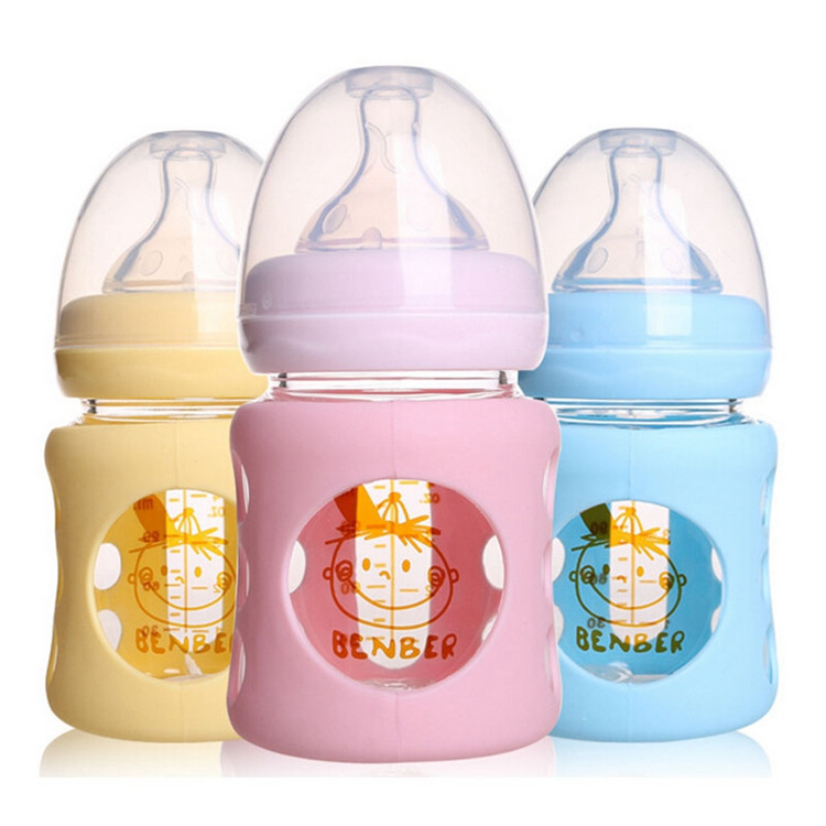Thermostability Glass Baby Milk Bottle With Wide Mouth Nuk Baby Feeding Bottle 120ml Small Feeder Kit Mamadeiras Nuk For Kids (13)