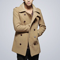 Hot Sale Long Trench Coat Men Fashion Korean Double breasted Woolen Long Trench Coat Men Slim