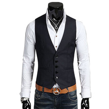 2015 new arrival 100% cotton suit vest men fashion slim fitness Men’s Waistcoat blazer Tops dress vests for men