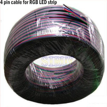 Free Shipping 5m lot RGB 4pin cable wire for LED RGB strip 22AWG RGB 4 colors