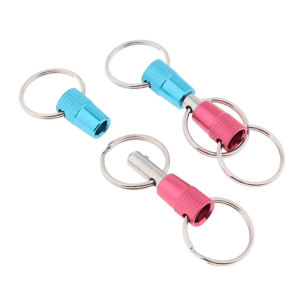 2pieces Detachable Pull Apart Quick Release Keychain Key Rings