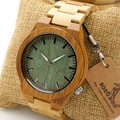 BOBO BIRD B22 Men s Top Brand Design Green Wood Dial Watch with Full Bamboo Wooden
