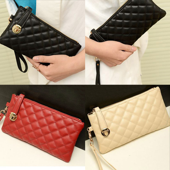 Image of New Fashion Women Zip PU Leather Clutch Case Lady Long Purses and Handbags Wallet Purse T#3T