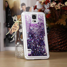 Transparent Fashion Dynamic Liquid Glitter Colorful Paillette Sand Quicksand Back Case Cover for Samsung Galaxy S5 i9600