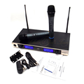 Professional UHF Wireless Microphone Karaoke System Dual Handheld Mic Transmitter KTV 2 Channel LED Cordless Mike