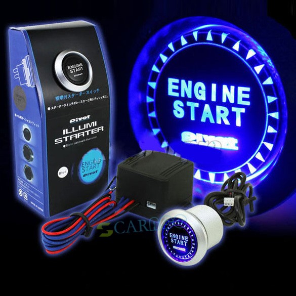 Image of Hot Sell LED Illumination Auto Car Keyless Engine Starter Ignition Push Start Button Switch With Retail Box @y