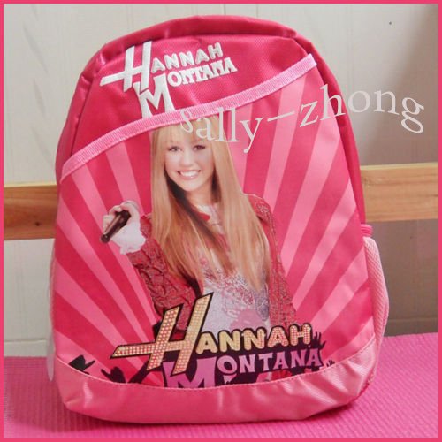 Nylon school bag,30pcs/lot schoolbag, Hannah Montana backpack 20110426