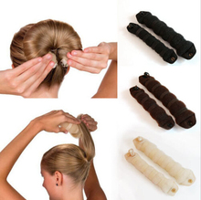 2PCS Sponge Hair Styling Donut Bun Maker Black Coffee Skin Color Magic Shaper Styler Hairdo DIY