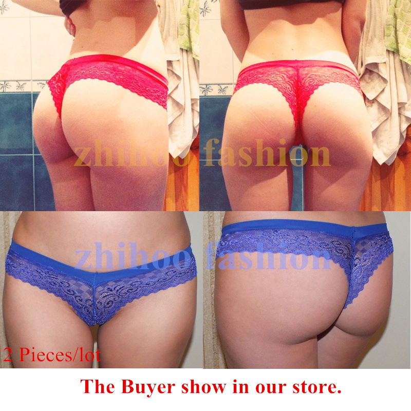 Image of 2 Pieces/lot Women Lace Sexy Underwear Seamless Transparent Panties Low Waist Tanga Brief Thong Ropa Interior Mujer G-string