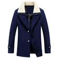 Winter Mens Trench Coats Duffle Coat Korean Style Single Breasted Mens Coat Wool Trench Coat Free