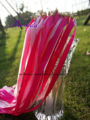 FREE SHIPPING 50Pieces Lot fushia and pink ribbon wedding wands with gold bell Wedding Ribbon Stick