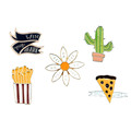 1 PCS Free Shipping Metal Brooch Plant Flower Pins Decoration Brooches Letter Shaped Icons