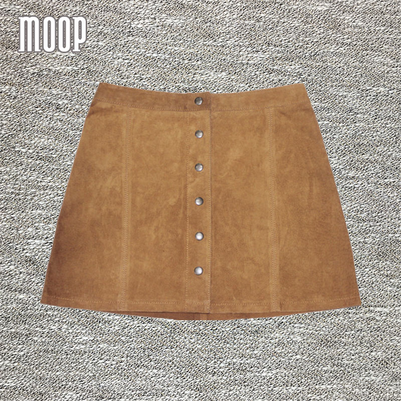 Sexy genuine leather skirts women retro snap placket A-Line skirt faldas jupe saia etek pigskin mini skirt Free shipping LT153