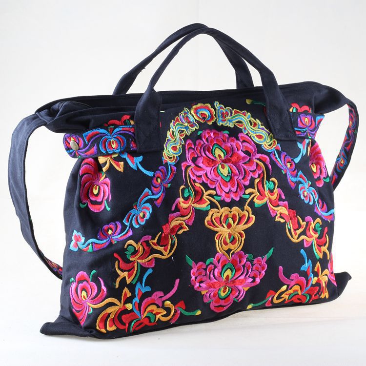 Spain Brand Designer Women Embroidery Canvas Handbag Female Girl National Hand Shoulder Bag Sac Femme Bolsos Mujer gw0661