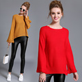 2016 new European autumn coats high quality fashion knitted sweater pullover women knitting needles pull femme