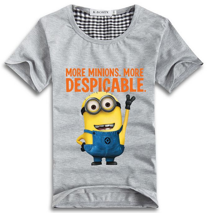 Hot 2015 Minions Couple T Shirt Lovers clothes Women s Men s Cartoon short sleeve t