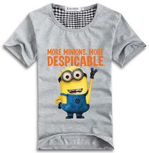 Hot! 2015 Minions Couple T Shirt Lovers clothes Women’s Men’s Cartoon short sleeve t-shirts fashion Cotton t-shirt Free Shipping