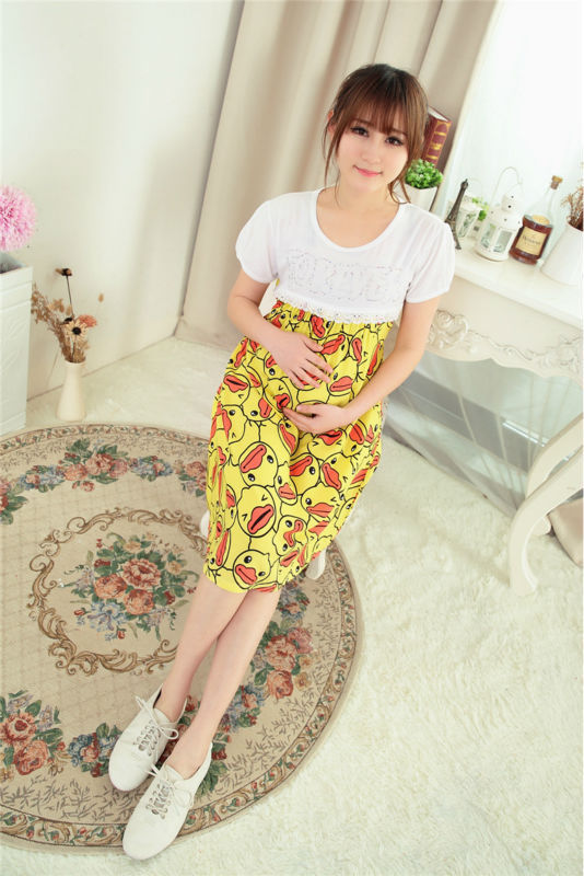 2015 new contract color maternity summer breastfeeding nursing dress nightwear clothes for pregnant woman pajamas for the sleep 14