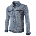 denim jacket men brand clothing mens spring jackets Hip Hop Patch Denim Men Coat blouson homme