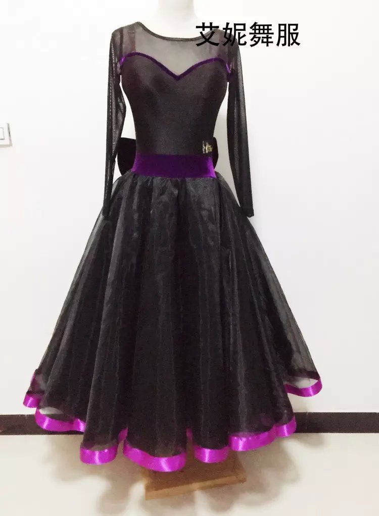 Buy Ballroom dance costumes sexy senior gauze long