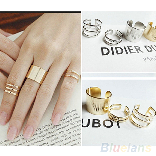 3Pcs/Set Fashion Top Of Finger Over The Midi Tip Finger Above The Knuckle Open Ring 04NH