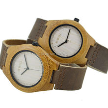 Hot Sale Top Gift Item Bamboo Watch with Calf Genuine Leather Band Luxury Wristwatch Bamboo Watches