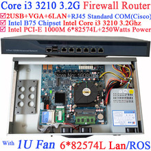 firewall and router 1U Barebone system with six intel PCI-E 1000M 82574L Gigabit LAN Intel Core i3 3210 3.2Ghz Mikrotik ROS etc