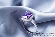 2015 new High end design Platinum plating purple cubic zircon elegant Fashion wedding lady women for