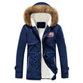 2016 new arrival men s thick warm winter down coat fur collar army green men parka