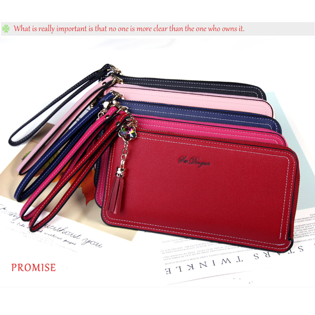 New Medium Purse Women Wallets Zipper Wallet Wrist strap Ladies Carteira Feminin