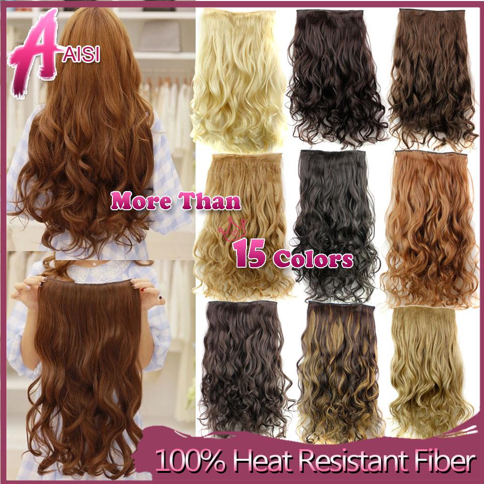 Clip In Hair Extensions Hairpiece 23inch 58cm 120g Curly Wavy Hair Extension Synthetic Heat Resistan