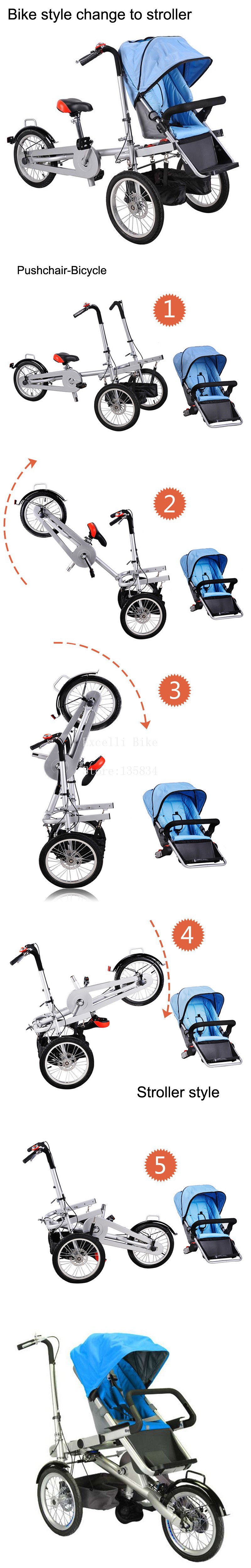 H02-Taga Pushchair-Bicycle Folding Taga Bike 16inch Mother Baby Stroller Bike baby stroller 3 in 1 Convertible Stroller Carriage stroller