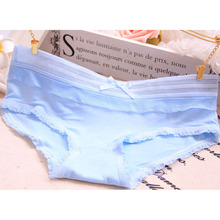 2015 Girl Series fresh solid bamboo fiber underwear women cute bow wide waist sexy underwear Women’s panties