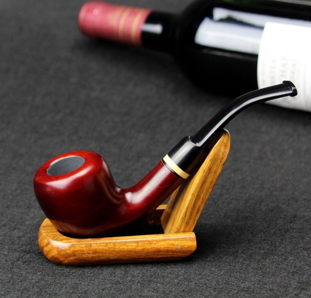 10 Tools Set Wooden Pipe 9mm Filter Red Sandal Wood pipe Best Filtration Smoking Pipe Tobacco