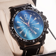 2015 nuevos hombres de marcado grandes de montañismo relojes calidad de cuero del cuarzo relojes relojes militares