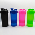1PC Protein shaker blender mixer cup sports fitness gym 3 layers multifunction 500ml BPA free plastic