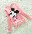 2016 New Children Fashion Hoodies Girls Warm Plus Velvet Sweatshirts Kids Cute Cartoon Minnie Sweater Child