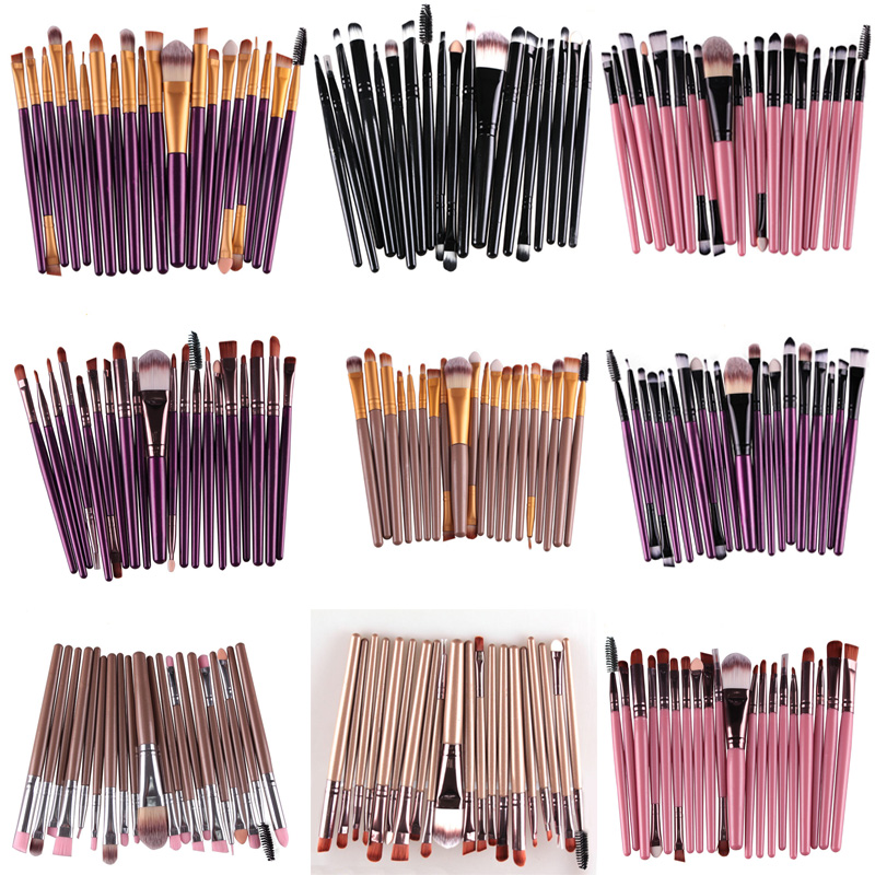 Makeup Brushes 20 Pcs 16 Color Professional Soft Cosmetics Beauty Make up Brushes Set Kabuki Kit Too