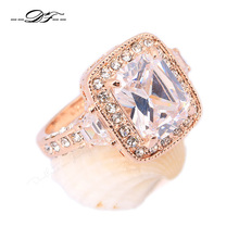 Exaggerated Luxury Crystal Wedding Finger Rings Wholesale 18K Rose Gold Plated Fashion Brand CZ Diamond Jewelry