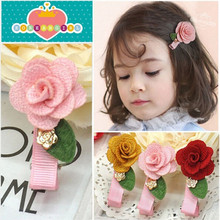 Flower Hairpins Summer Style 5cm Length Rose leaf Hair Clip Baby Hair Accessories Children Accessories Children Hairclips