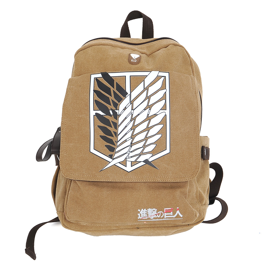Image of Kyojin Attack on Titan Japanese Cosplay Canvas Backpack Schoolbag Shoulder Bag for teenagers men boysKnapsack Scouting Legion
